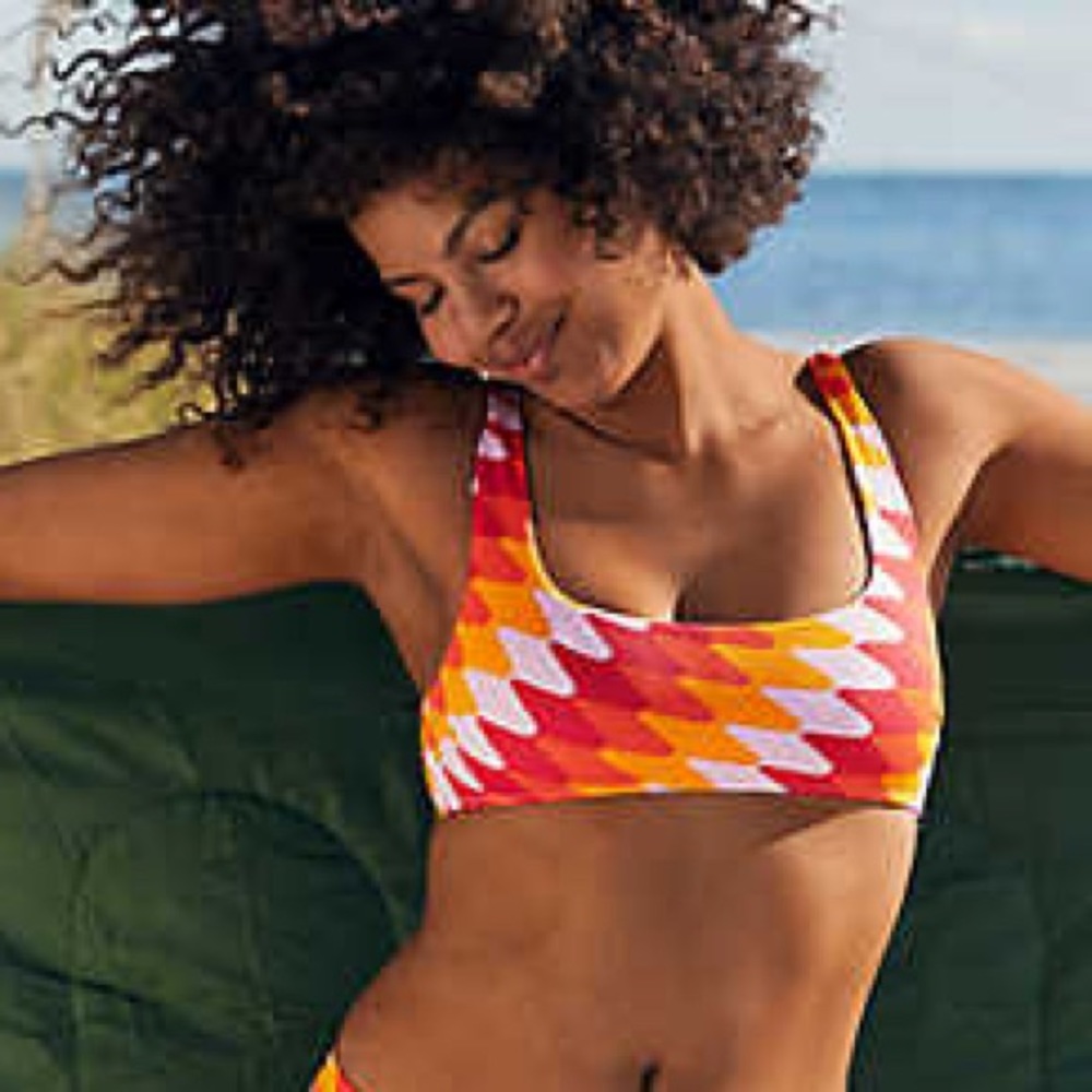 Aerie Scoop Bikini Top, Cute Fish Print